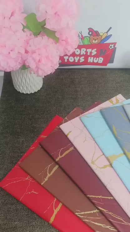 Gold Marble Veins Frosted Translucent Floral or Money Bouquet Wrapping Sheets