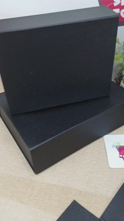 Collapsible Black Magnetic Gift Box – Premium Foldable Grey Board Gift Box for Luxury Gift Packaging, Wedding Gifts, Birthday Presents, Corporate Hampers & Festive Gift Wrapping