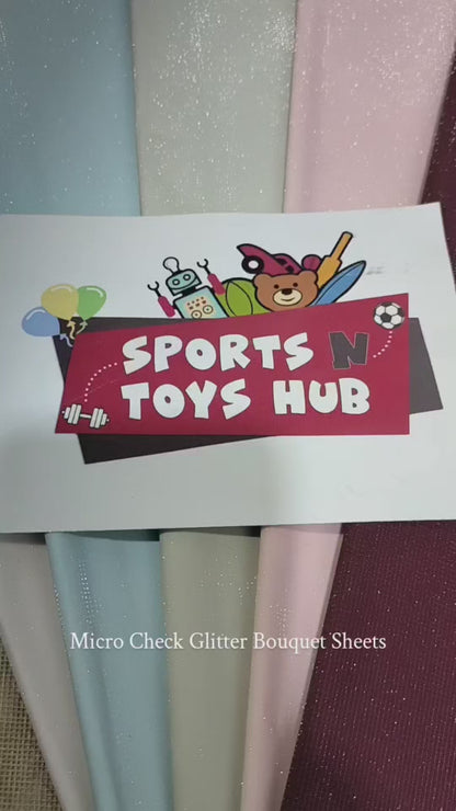 Micro Check Texture with Glitter Translucent Korean Bouquet Paper - Pack of 15