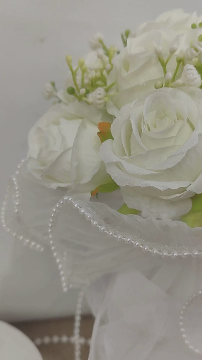 Pearl Edge Pleated Wavy Bouquet Wrapping Mesh Floral Wrap Net - 4 Yards