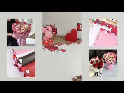 Heart Cutout Paper Bouquet Wrapping Sheets - Pack Of 10