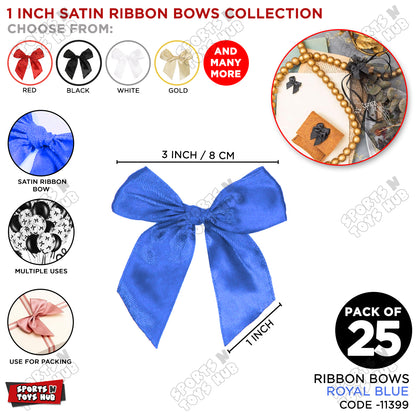 3-Inch Satin Ribbon Bows – For Gift Wrapping & Decor - Pack of 25