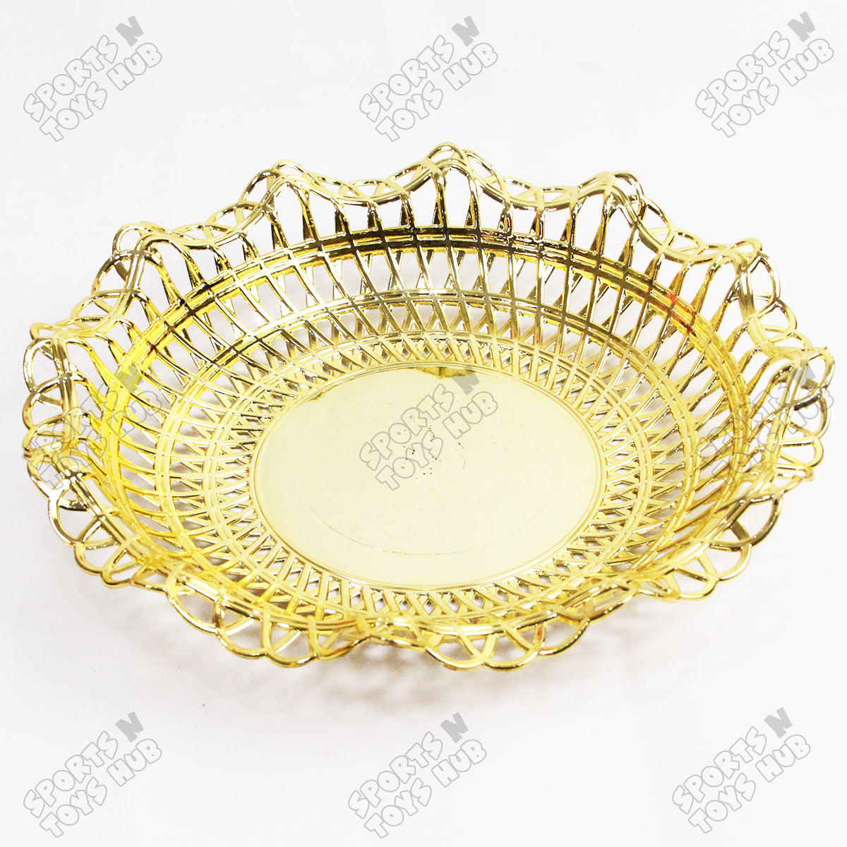 Golden Decorative Basket Tray