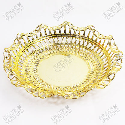 Golden Decorative Basket Tray