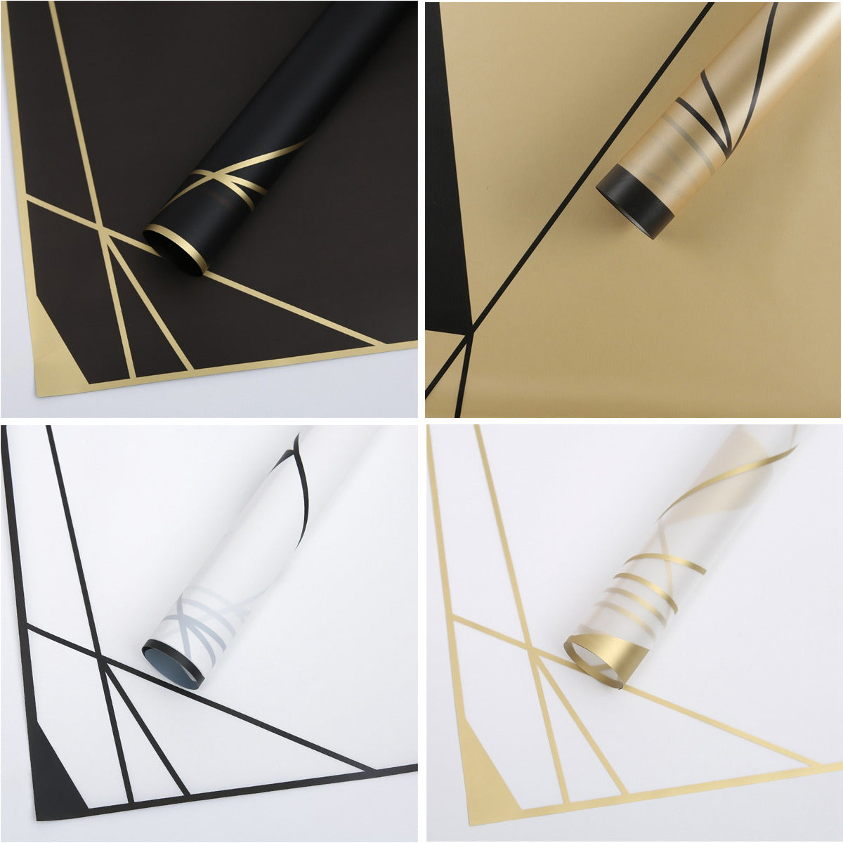 Diagonal Lines Abstract Linear Design - Mix Color 20 Sheet Pack -Translucent Flower Wrapping Sheets