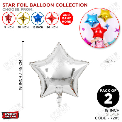 18 Inch - Star Shape Foil Balloon Collection - Pack Of 2