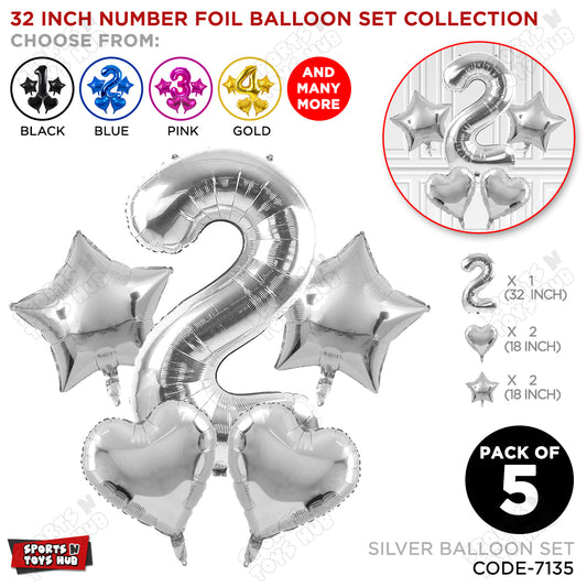 Second Birthday Foil Balloon Set Collection