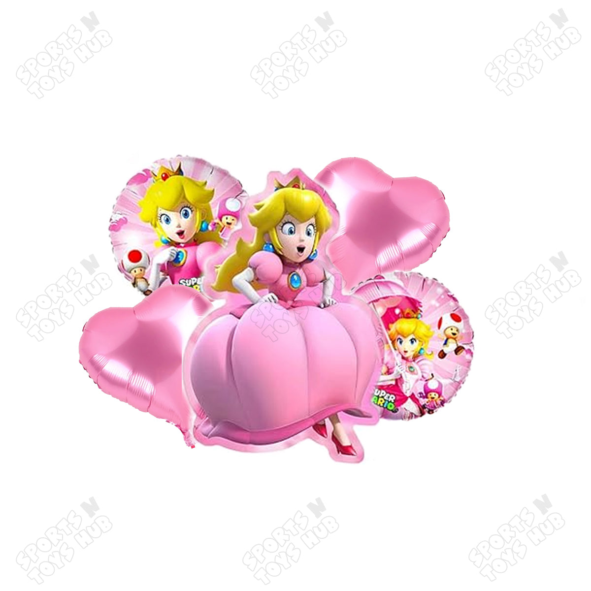 Princess Peach Pack Of 5 Foil Balloon Set