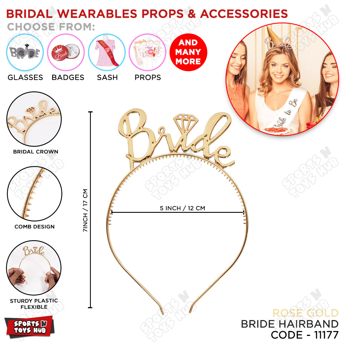 Bride Metallic Shinny Hairband Collection