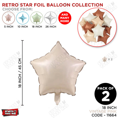 18 Inch - Vintage Pink Star Foil Balloon