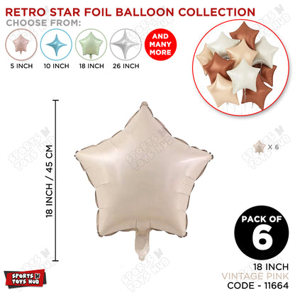 18 Inch - Vintage Pink Star Foil Balloon