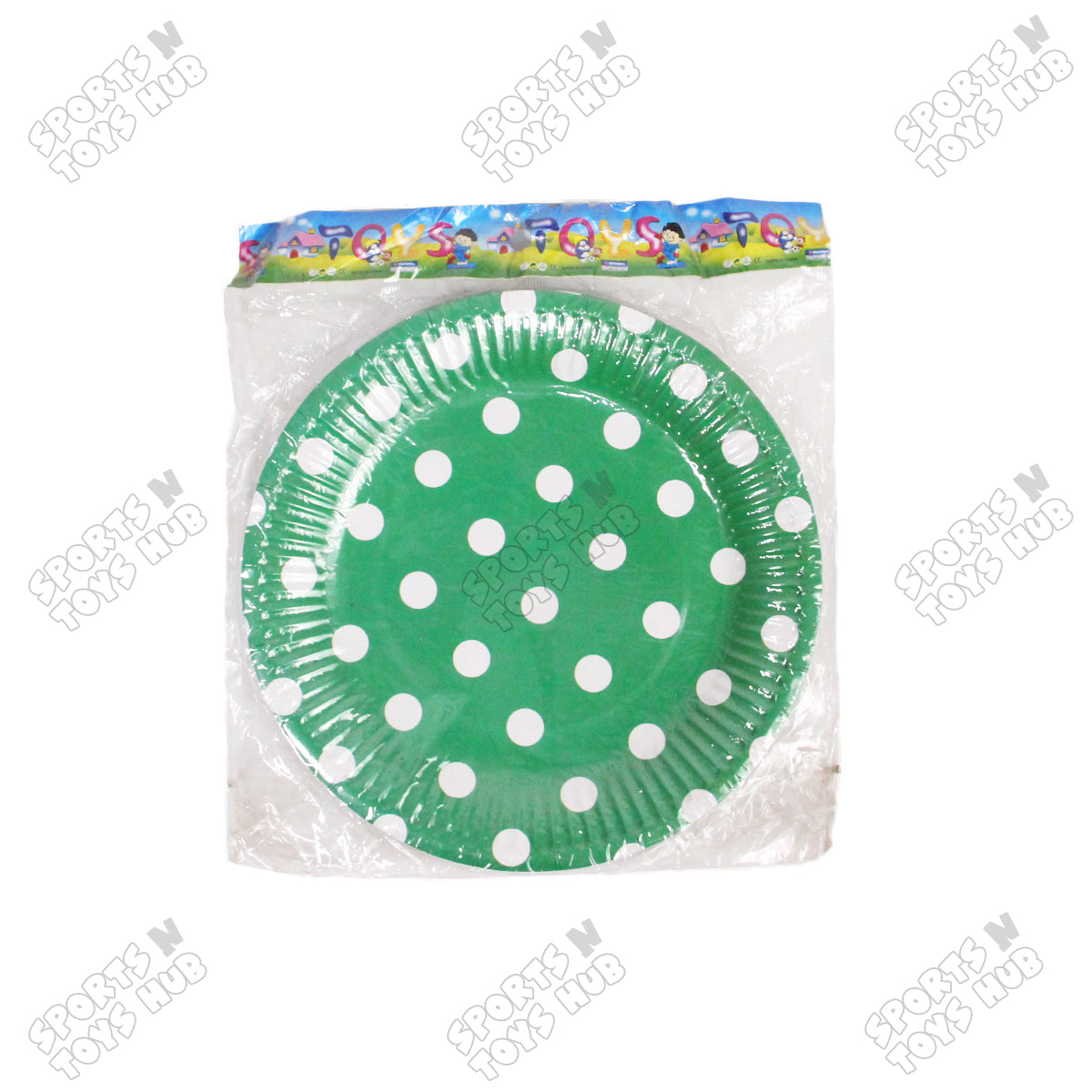 Disposable Printed Polka Doted Plates - Pack Of 10