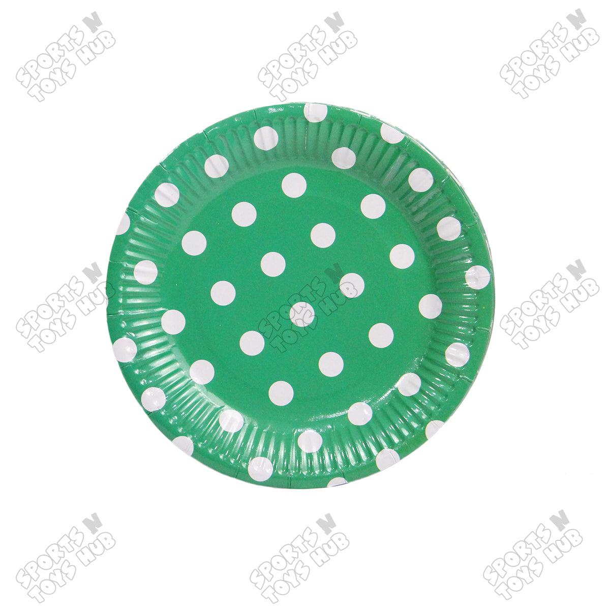 Disposable Printed Polka Doted Plates - Pack Of 10
