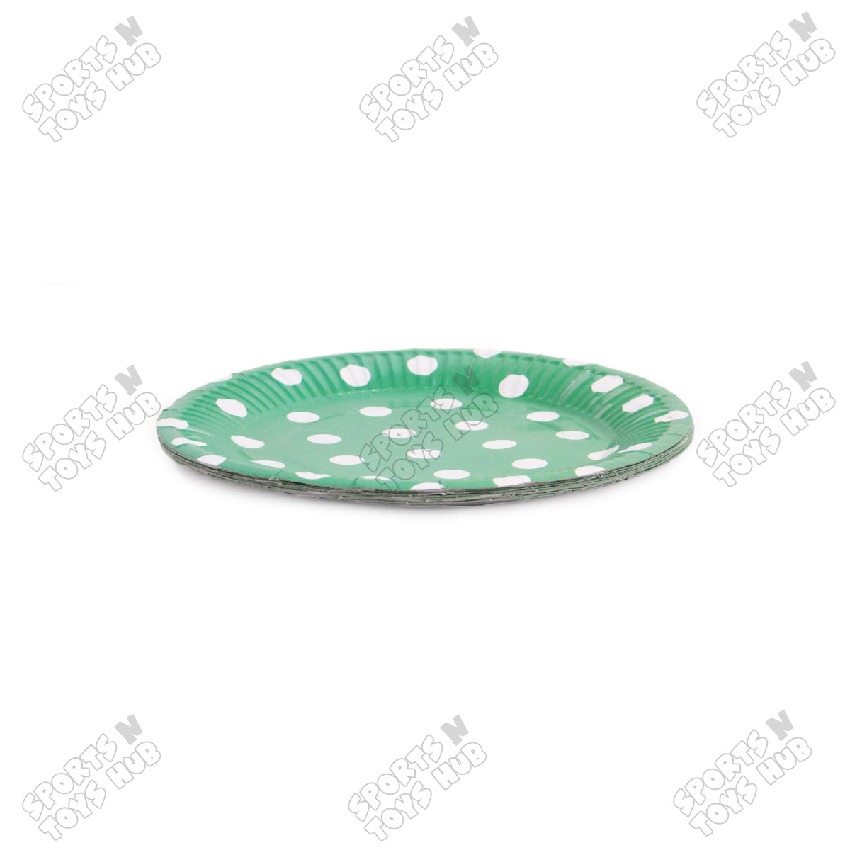 Disposable Printed Polka Doted Plates - Pack Of 10