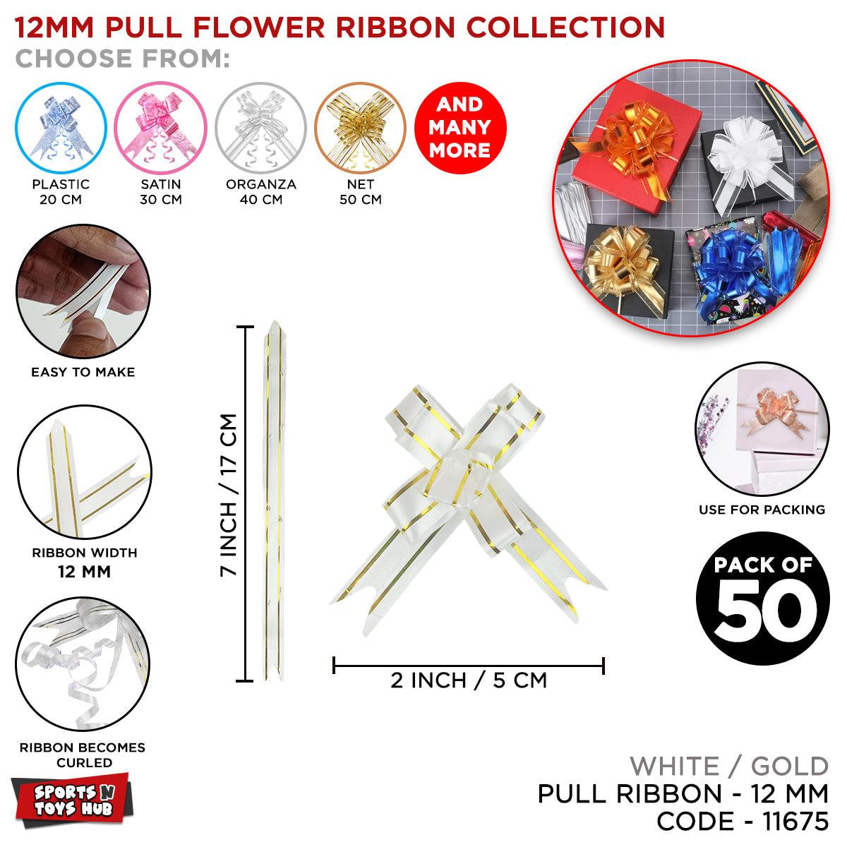 12 MM - Pull Flower Ribbon Collection