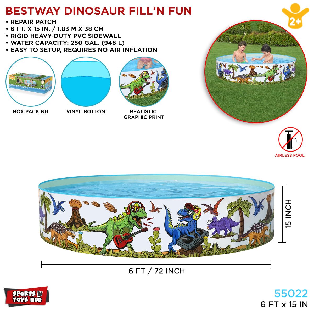 Bestway Fill N Fun Without Air Swimming Pool - 55022