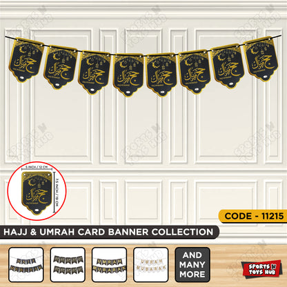 Hajj Mubarak Urdu Text Wall Hanging Card Banner