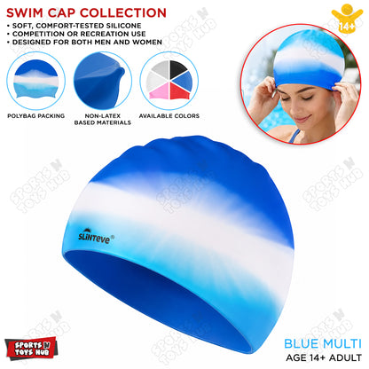 Swimming Silicone Cap Free Size For Adults and Kids Swimmers